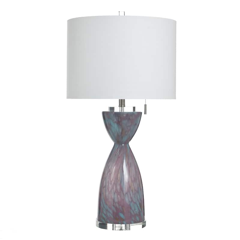 StyleCraft Glass Table Lamp - Bilzen - White Shade - Bilzen, White