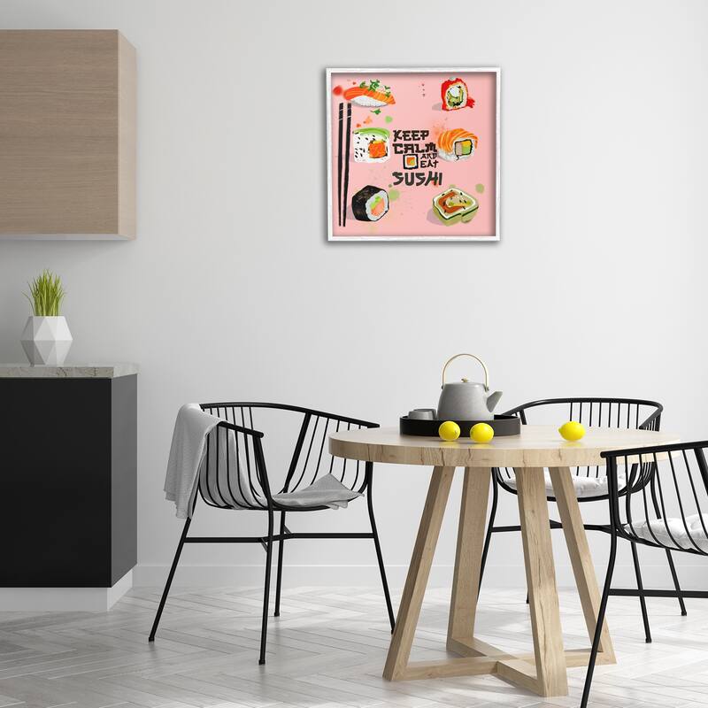 Stupell Keep Calm & Eat Sushi Framed Giclee Art Design By Juliet Rose Philips