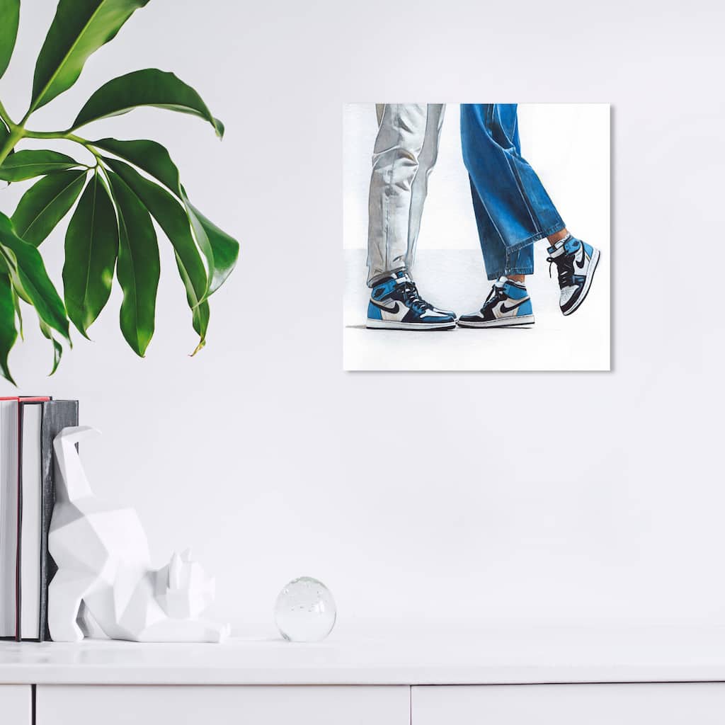 Wynwood Studio Fashion and Glam A Cool Couple Blue and Modern & Contemporary Wall Art Canvas Print