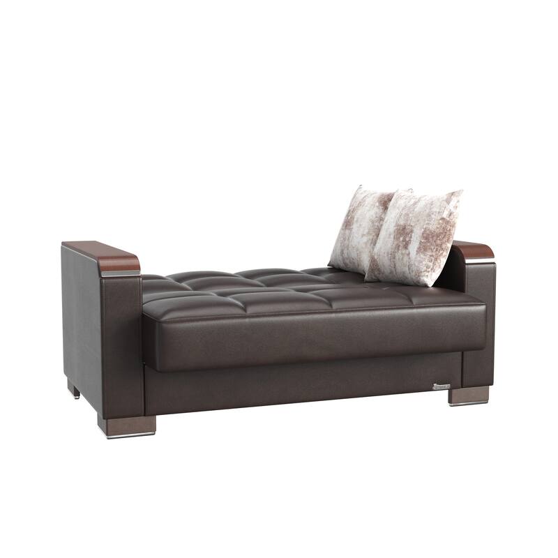 Collection Upholstered Convertible Loveseat With Storage