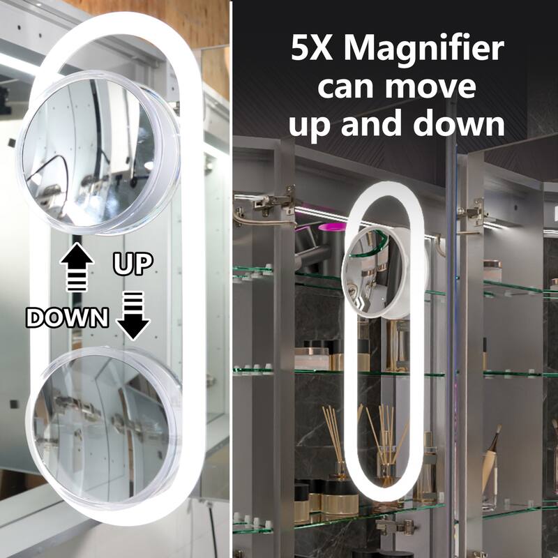 Modland 48"-72"W x 36"H Lighted Bathroom Medicine Cabinet with Backlit & Frontlit Modes,Anti-Fog