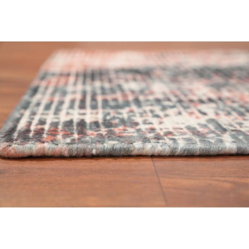 Hand Knotted Oriental Viscose Silk Carpet Modern Abstract Multi-Colored Abstract Area Rug - 4' 0'' X 2' 0''