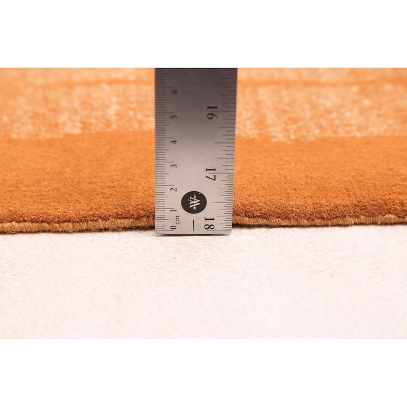 ECARPETGALLERY Hand-knotted Opulence Burnt Orange Wool Rug - 6'0 x 9'2