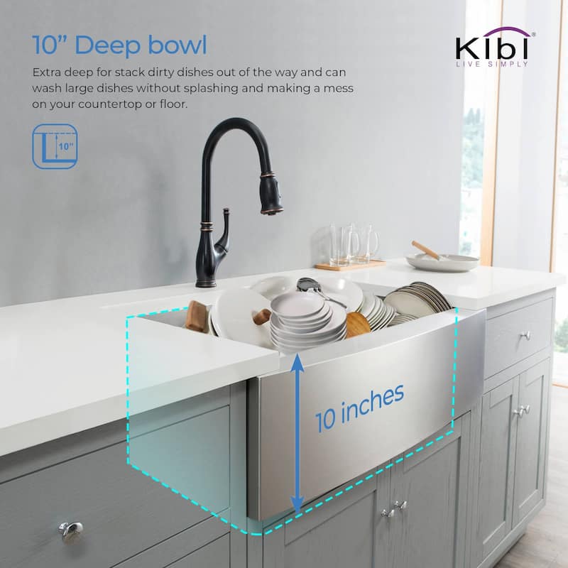 Handcrafted Farmhouse Apron Single Bowl Real 16 gauge Stainless Steel Kitchen Sink with Strainer and Grid