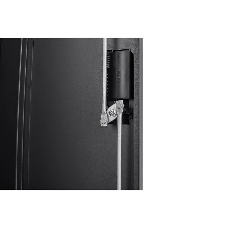 35.4" Modern Metal Armoire with Adjustable Shelves, Hanging Rod and Lock for Bedroom