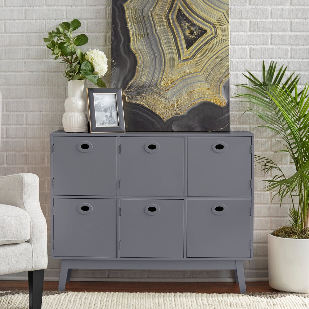 Simple Living Jamie Mid-Century Modern 6-door Storage Cabinet