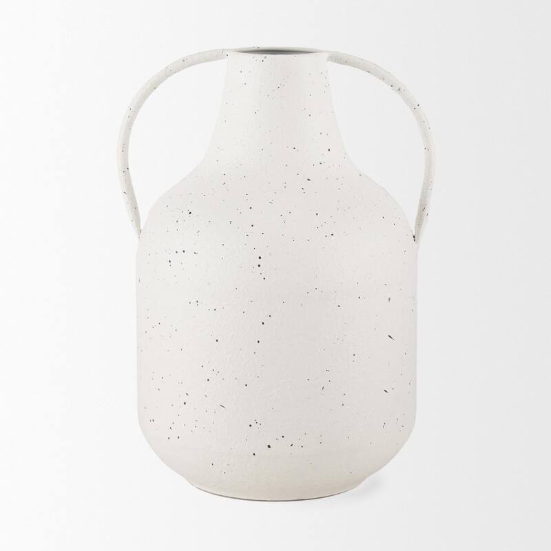 Treva White w/ Black Speckles Tall Vase
