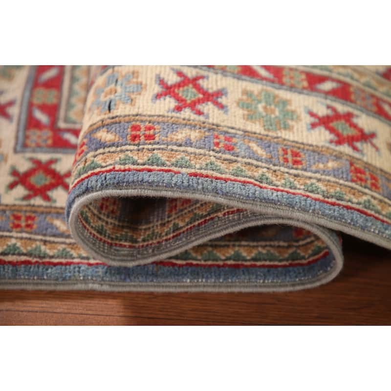 Light Blue Kazak Oriental Accent Rug Handmade Wool Carpet - 2'8" x 4'0"