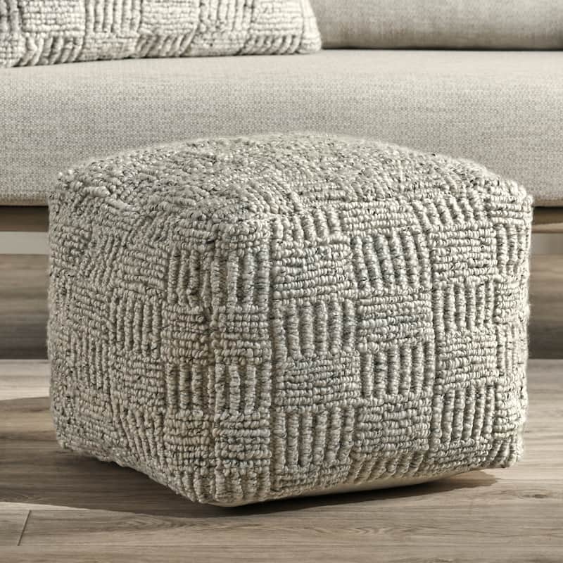 Villa by Classic Home Shades 18" Recycled Fabric Indoor/Outdoor Pouf