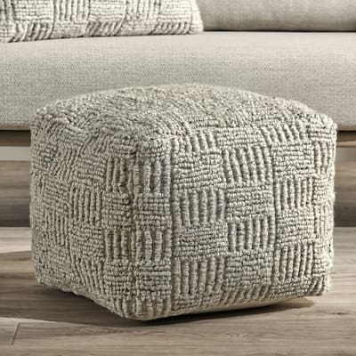 Villa by Classic Home Shades 18" Recycled Fabric Indoor/Outdoor Pouf