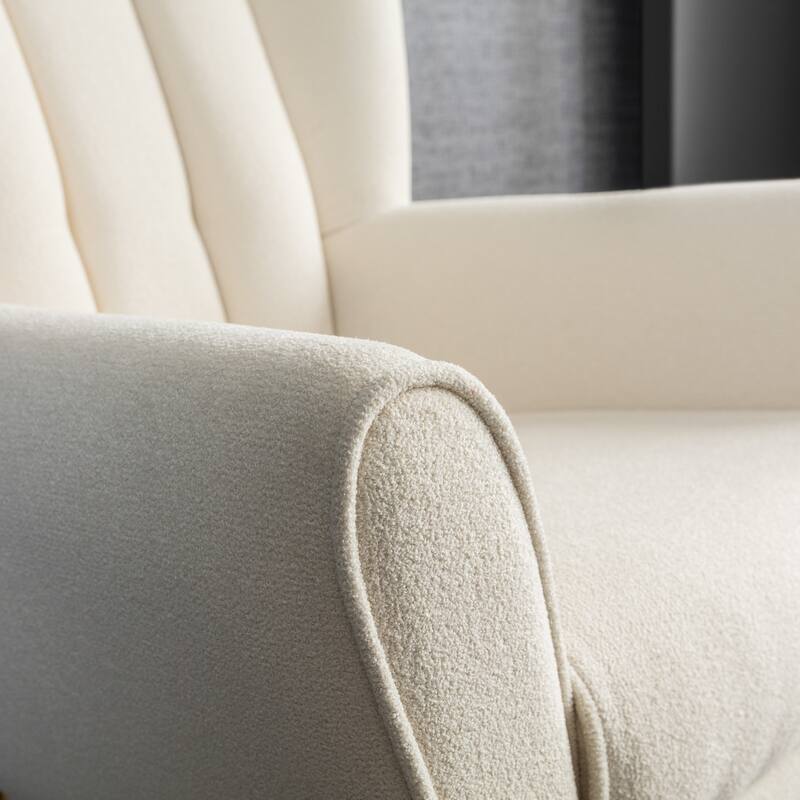 Adelina Mid Century Upholstered French Boucle Lounge Chair
