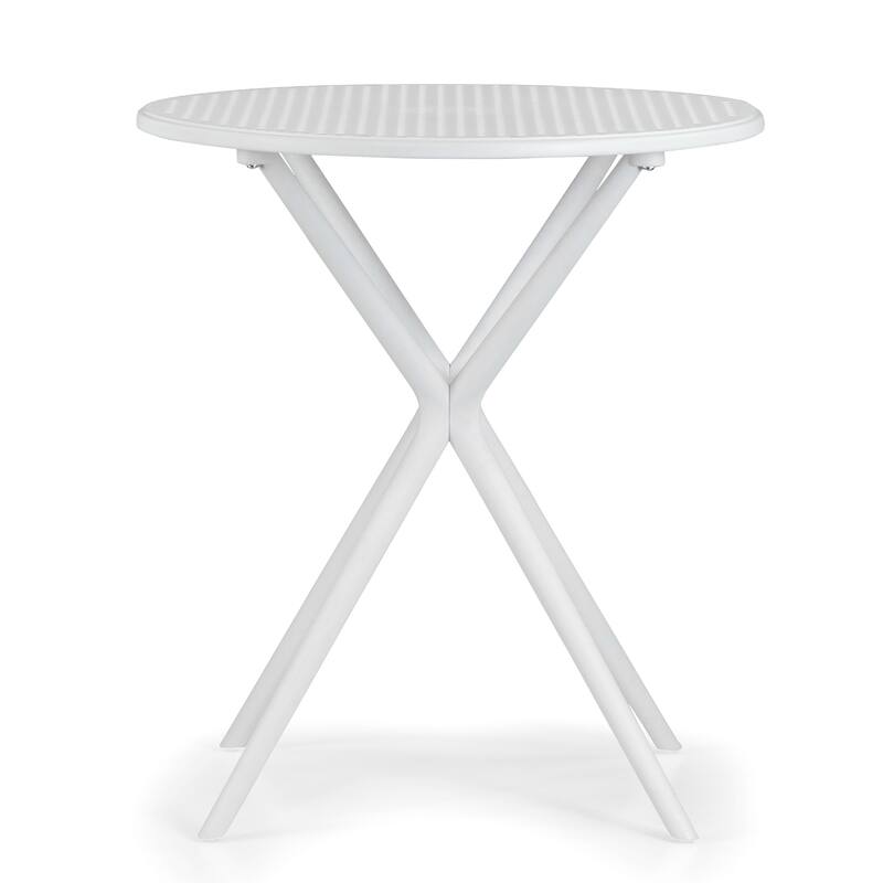 Bates White Plastic Round Dining Table