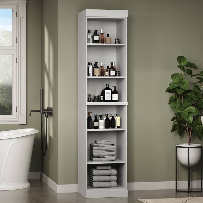 100% Solid Wood 16.5" Bathroom Cabinet with Optional Doors by Palace Imports - White-No Doors