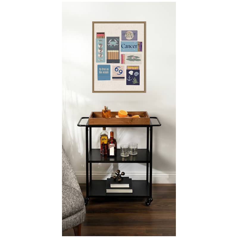 Kate and Laurel Cancer Matchbook Linen FC by Megan Ryan Framed Canvas Wall Art Print