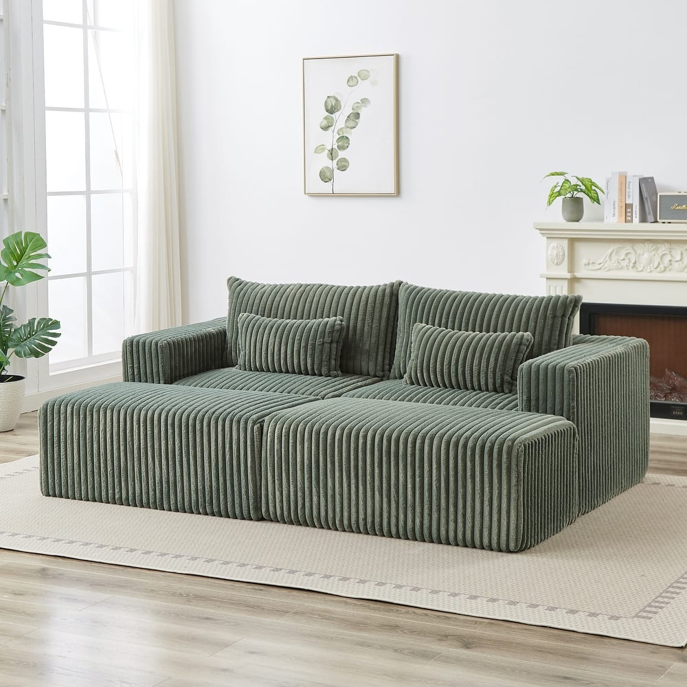 Oversized 87" Modular Sectional Lounge Chaise with 2 Ottoman