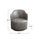 preview thumbnail 4 of 5, Faux Leather Upholstered Swivel Chair, Grey - 24.4"L x 27.8"W x 30.3"H