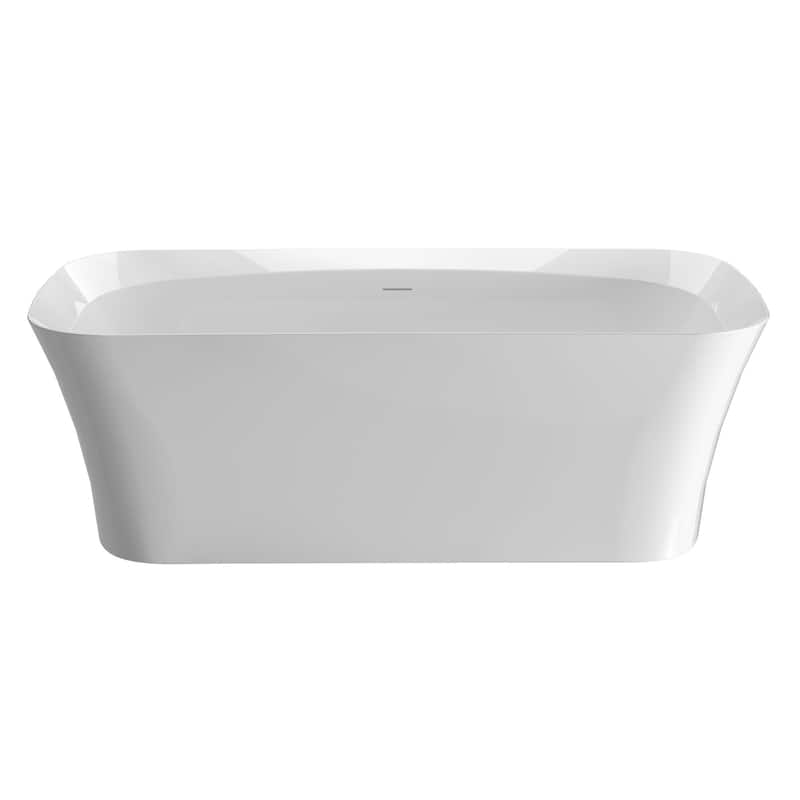67 in. x 30.7 in. Acrylic Freestanding Flatbottom Soaking Bathtub in Gloss White