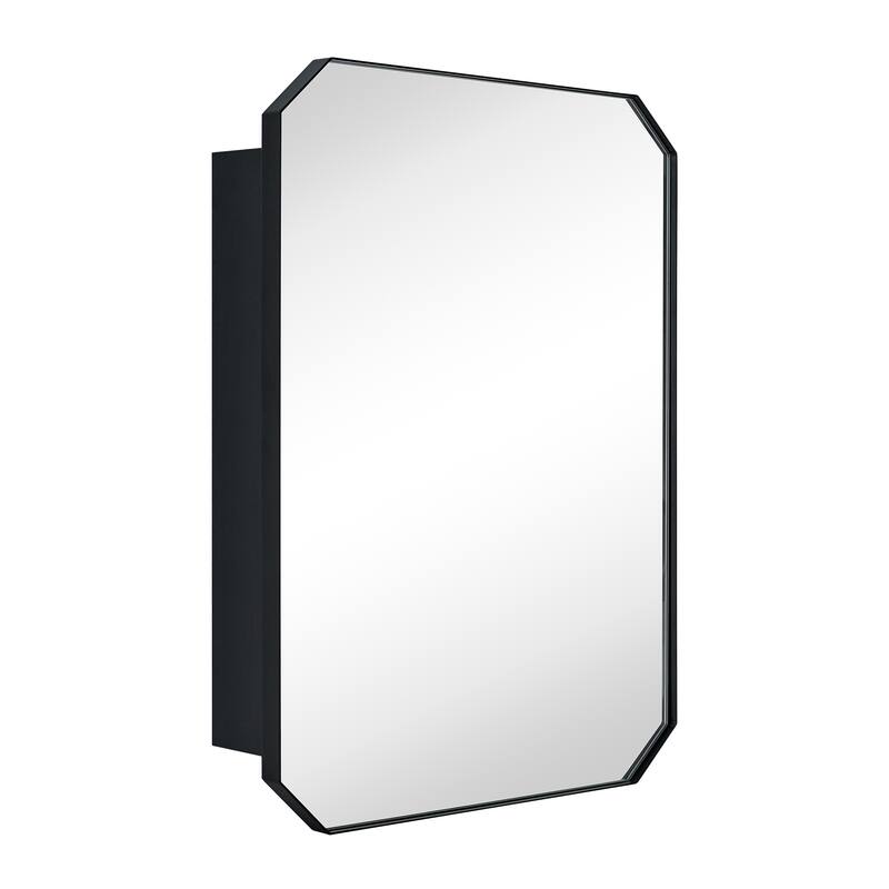 TEHOME Arched Metal Surface Mount Medicine Cabinet with Mirror Rectangle Bathroom Cabinet