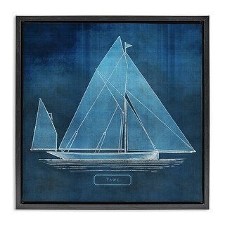 Stupell Maritime Yawl Sailboat Framed Floater Canvas Wall Art Design By ...