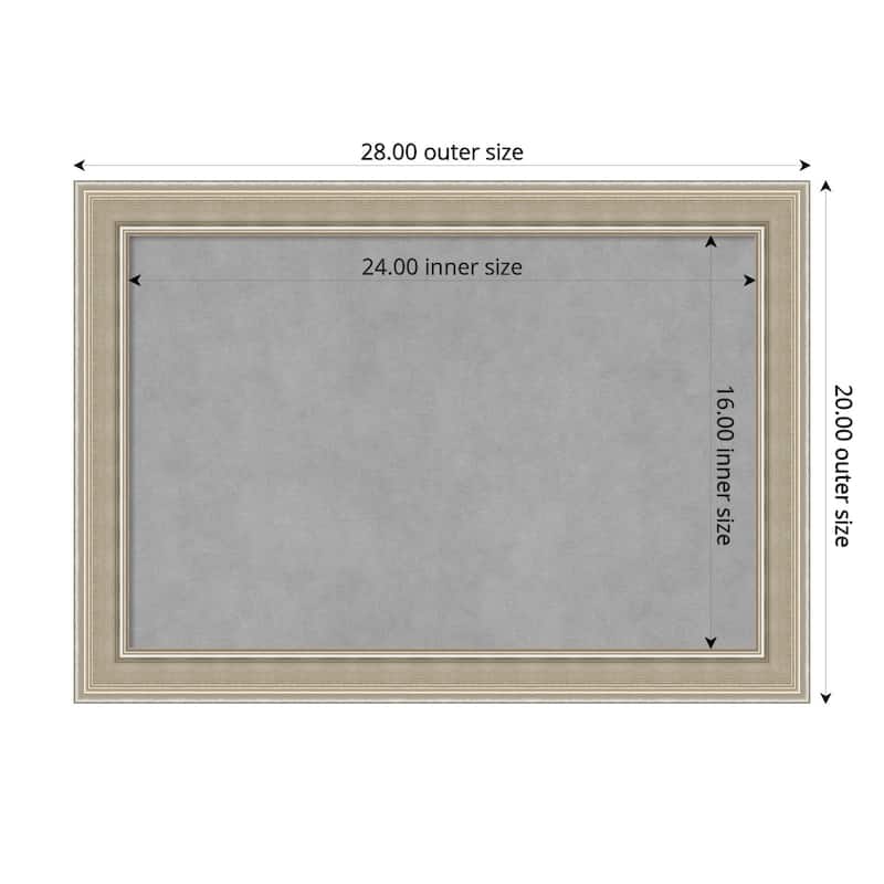 Amanti Art Mezzo Silver Framed Magnetic Board - Board Size 24x16