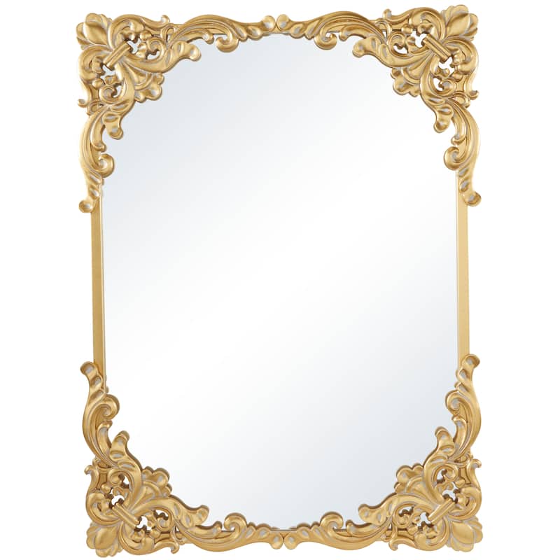 Metal Scroll Ornate Baroque Floor or Wall Mirror - Gold - Various Sizes and Shapes - Roche River Decor - Wall Mirror - Gold - 30"W, 41"H