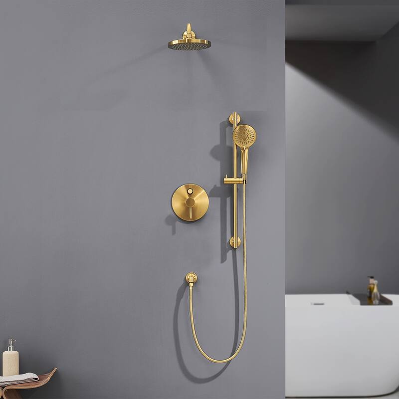 Luxier SS-D02 24 in. Wall Bar Shower Faucet Kit with Valve
