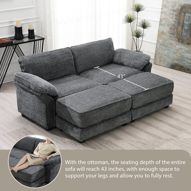 [VIDEO provided] [New] Free Combination Modular Convertible Sectional Sofa Bed Set, 4 Seat Upholstered Sleeper Corner Couch, Dee - N/A