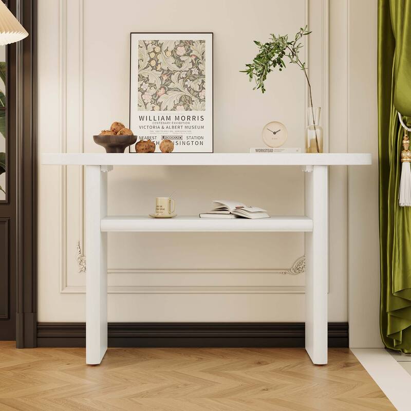 Elegant Minimalist Console Table with Shelf for Entryway
