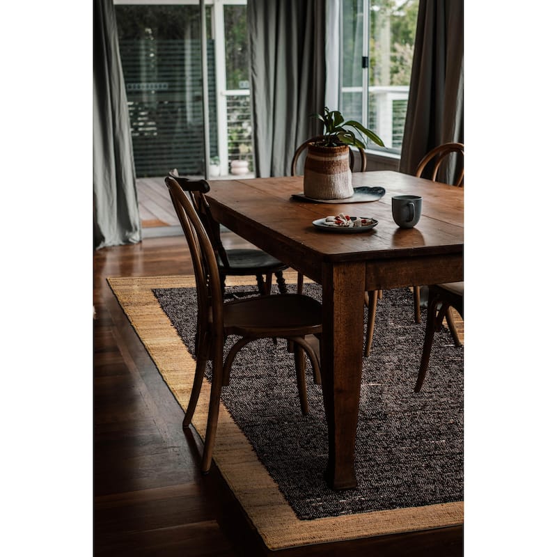 ECARPETGALLERY Hand Woven Zahara Dark Brown Dhurrie