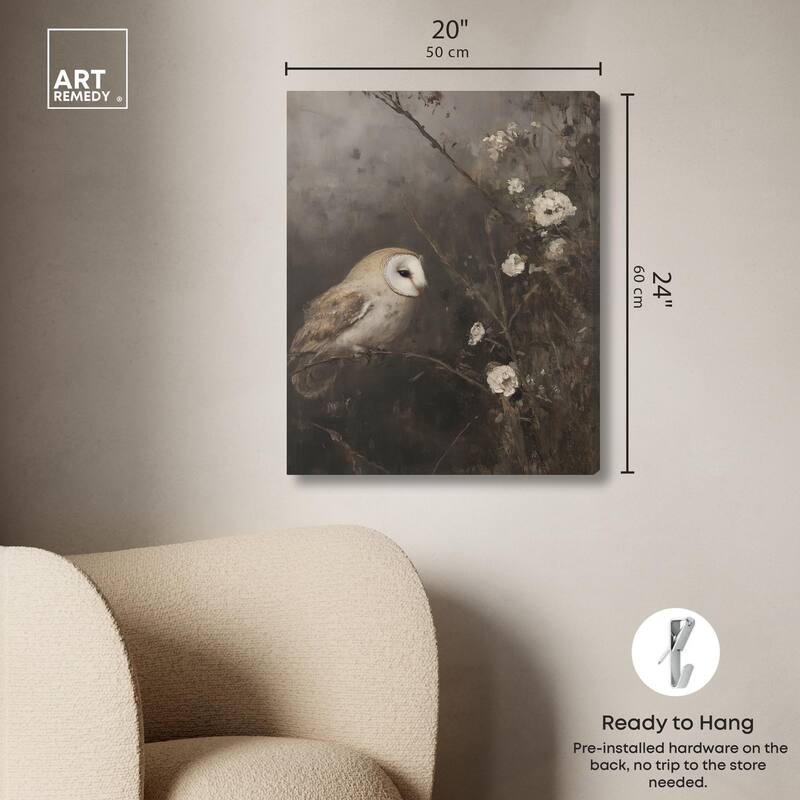 Owl in the Shadows I Canvas by Art Remedy, Gallery Wrapped