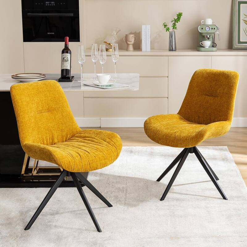 XINMICS Upholstered Dining Chairs Swivel Accent Armchairs