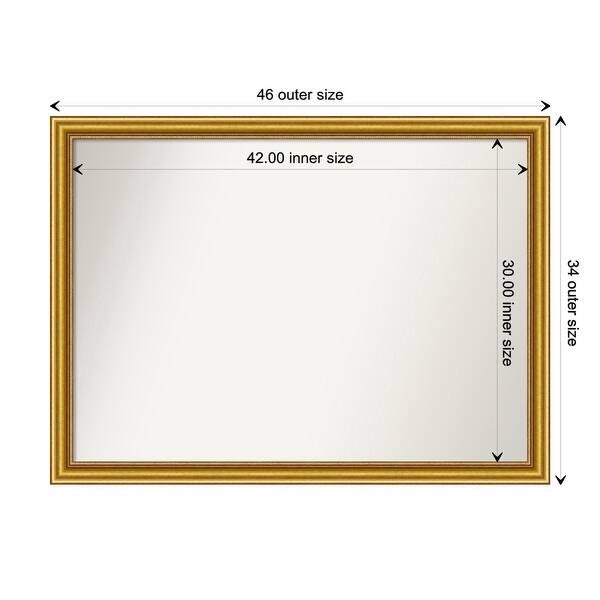 dimension image slide 13 of 93, Wall Mirror Choose Your Custom Size - Extra Large, Townhouse Gold Wood