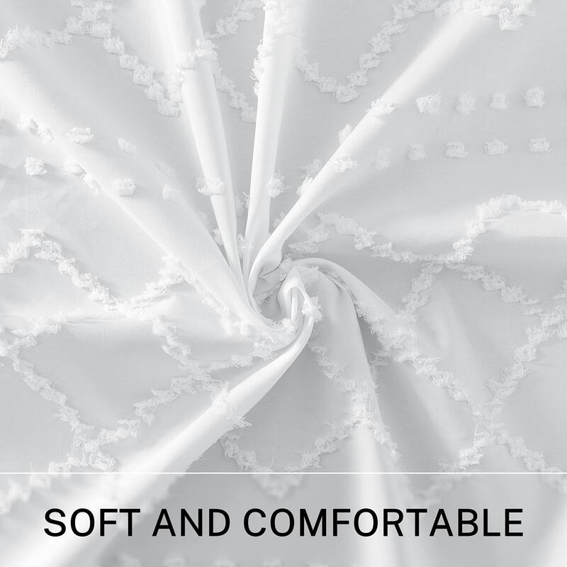 No Hook Shower Curtain, Microfiber, White, Waterproof, Magnets, 72x72