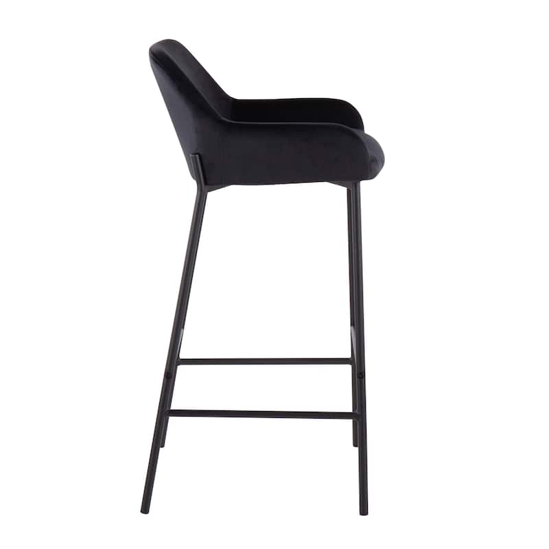 Carbon Loft Galotti Black Fixed-Height Upholstered Bar Stool - Set of 2