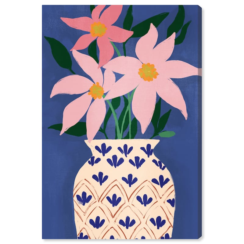 Wynwood Studio Canvas Floral and Botanical Potted Pastel Plant Pink and Pastel Pink Modern & Contemporary Wall Art Canvas Print