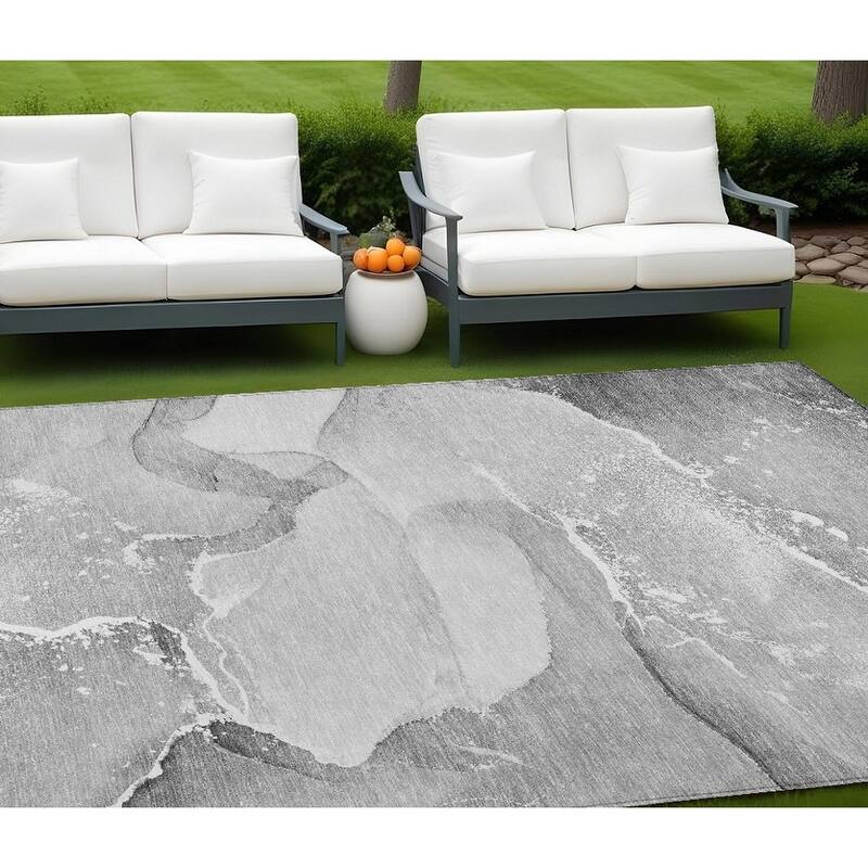 Lalu Contemporary Abstract Weather Resistant Blended Style Outdoor Rug - 9' X 12' - Multi