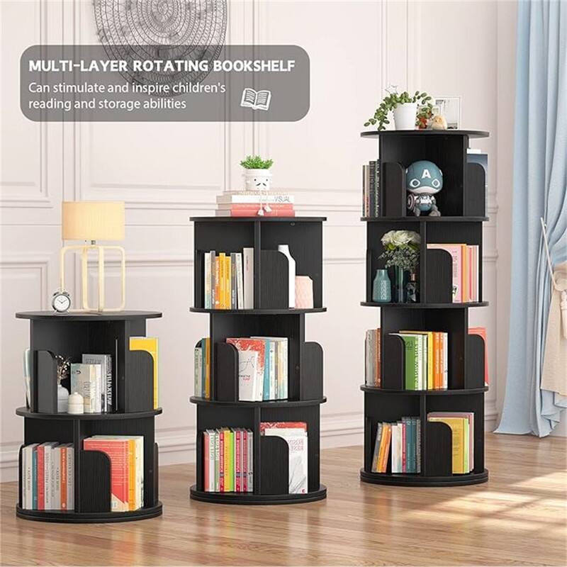 360 Display 4 Tier Floor Standing Bookcase Storage Rack - 15.7"D x 15.7"W x 51.2"H