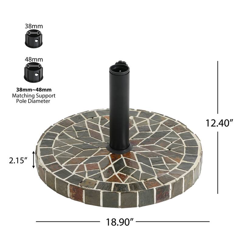 Christopher Knight Home - Enzo Tile Round Umbrella Base with Adjustable Pole Holder