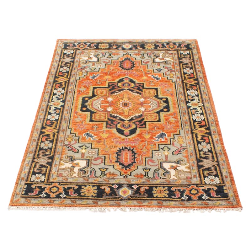 ECARPETGALLERY Hand-knotted Jules Serapi Dark Copper Wool Rug - 4'11 x 8'1