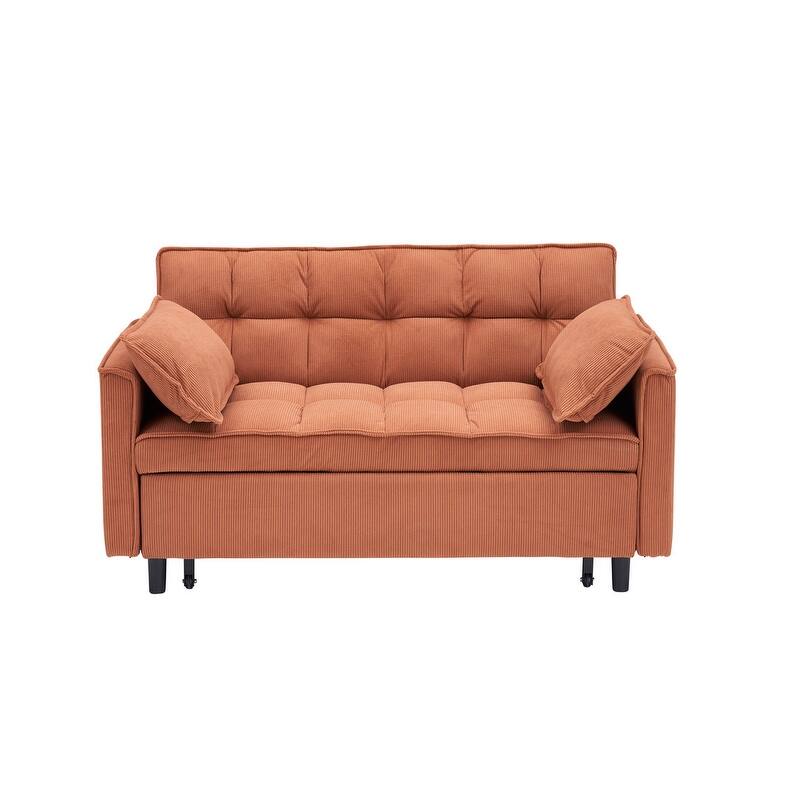 55" Corduroy Double Upholstered Sofa Bed