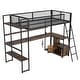 preview thumbnail 15 of 30, Metal LED Loft Bed with Built-in Work Station,Multiple Storage,Twin Size