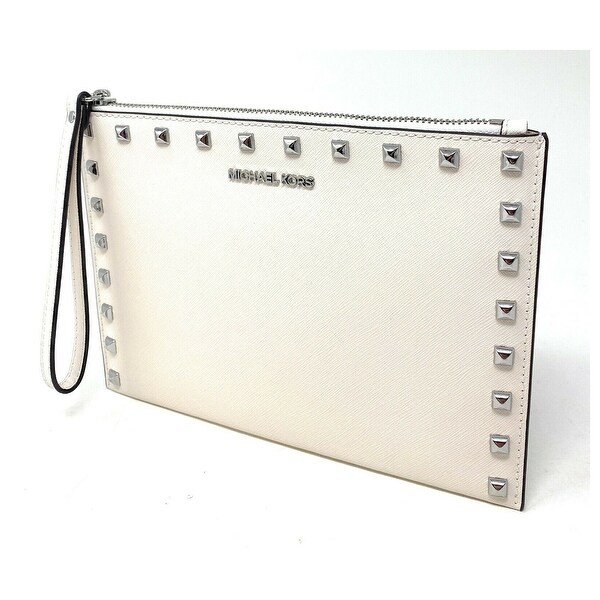 silver michael kors wristlet