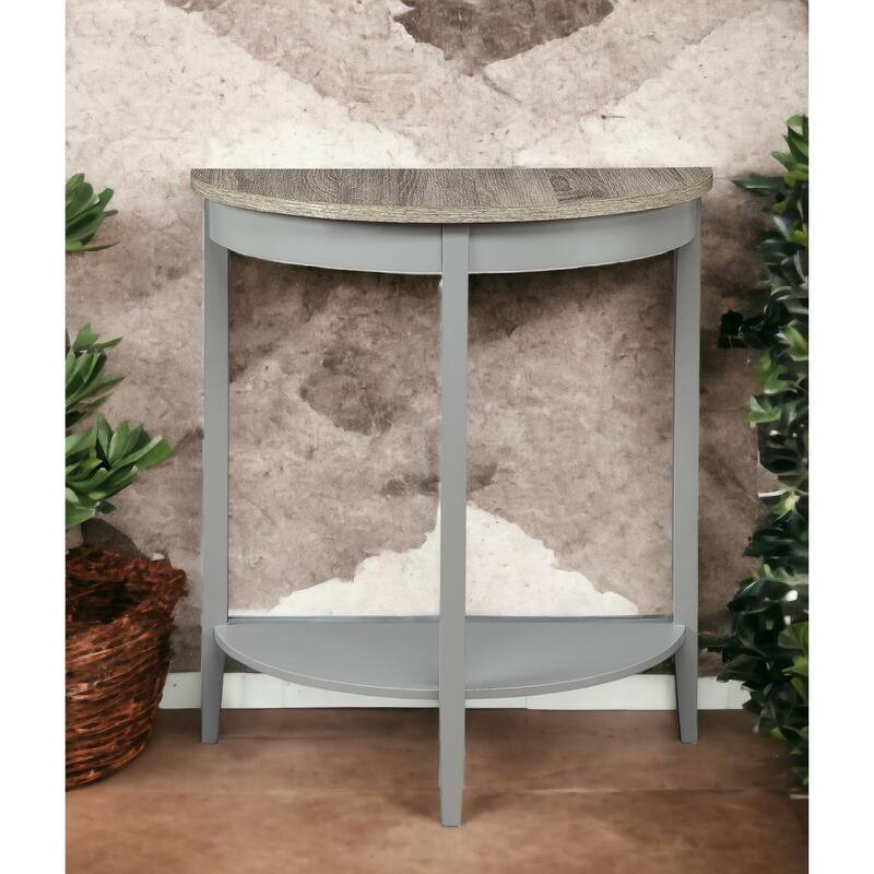 Natural Oak & Gray Finish Console Table