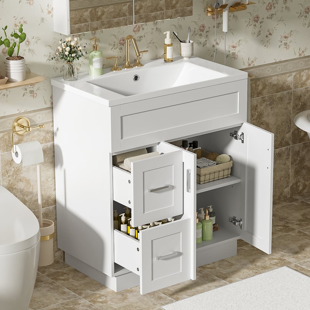 30" Bathroom Vanity Set / 60" Double Bathroom Vanities with SMC Resin Sinks