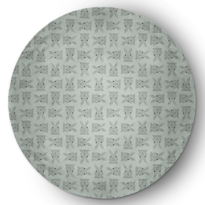Criss Cross Bunnies Easter Chenille Rug