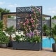 preview thumbnail 28 of 103, 72 in Metal Movable Planter Box with Trellis Privacy Screen Lockable Wheels Dark Grey-Rectangle - 72"x47"