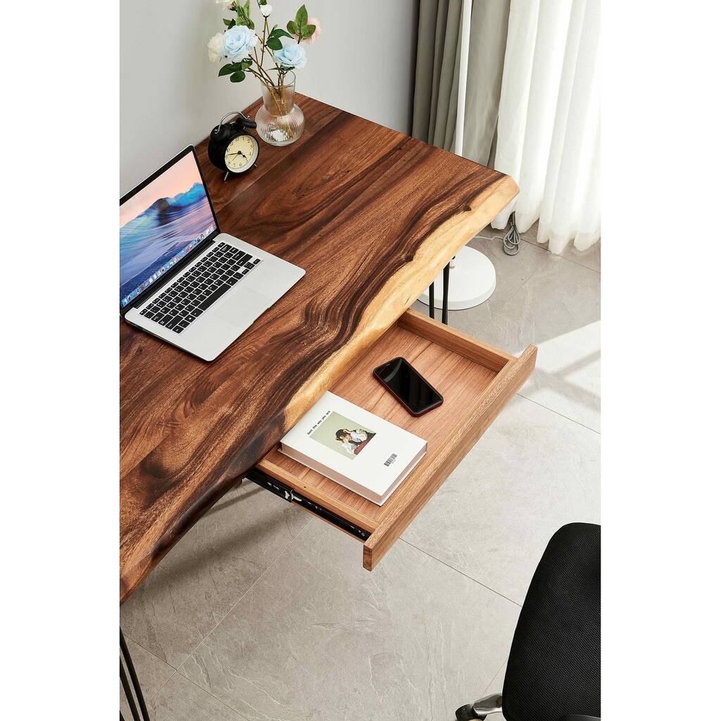 Desk - Hairpin Legs, Live Edge Desk, Wood Desk, South American Walnut, Office Desk, Modern Desk, Computer Desk, Modern