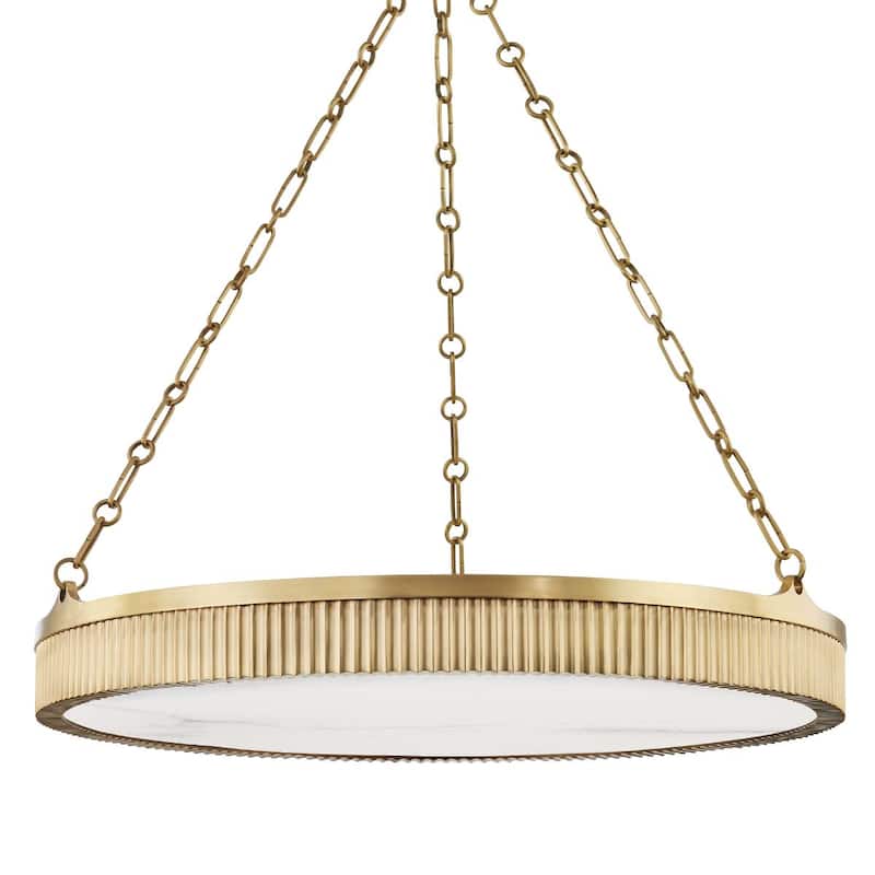 Hudson Valley Lighting Lynden 8 Light 30" Wide LED Drum Chandelier - Aged Brass