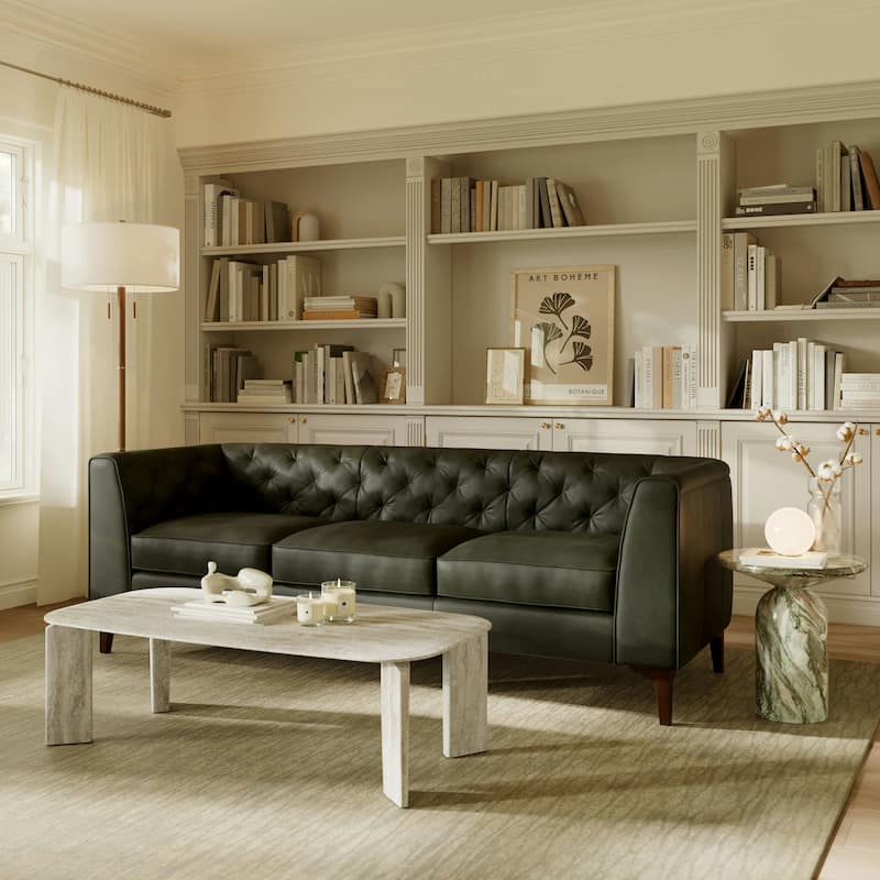 Poly & Bark Essex 89" Sofa - Full Grain Genuine Italian Leather