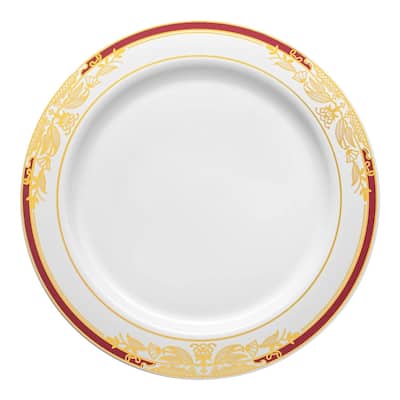 Gold Harmony Rim Disposable Plastic Plate Packs - Party Supplies